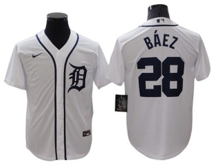 Detroit Tigers #28 Javier Baez White Home Cool Base Jersey
