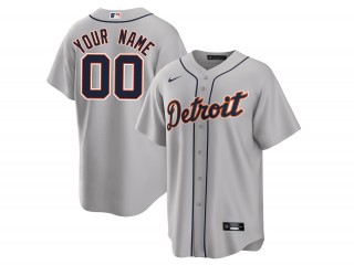 Custom Detroit Tigers Cool Base Jersey - White/Gray/Navy