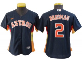Women's Houston Astros #2 Alex Bregman Cool Base Jersey - White/Navy/Orange