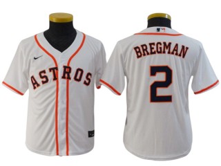 Youth Houston Astros #2 Alex Bregman Cool Base Jersey - Navy/White
