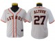 Youth Houston Astros #27 Jose Altuve Cool Base Jersey - White/Orange/Navy