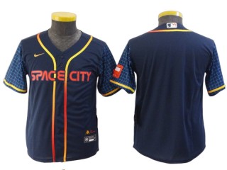Youth Houston Astros Blank Navy 2022 City Connect Cool Base Jersey