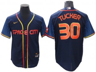 Houston Astros #30 Kyle Tucker Navy 2022 City Connect Cool Base Jersey