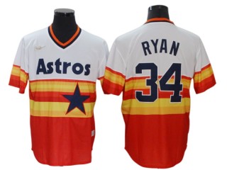 Houston Astros #34 Nolan Ryan Orange Cooperstown Collection Jersey