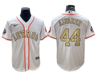 Houston Astros #44 Yordan Álvarez White Gold Program Cool Base Jersey