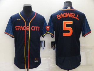 Houston Astros #5 Jeff Bagwell Navy 2022 City Connect Flex Base Jersey(NO Number)