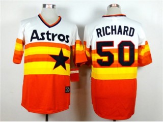 Houston Astros #50 J.R. Richard Orange Cooperstown Collection Throwback Jersey