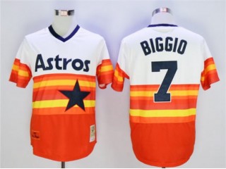 Houston Astros #7 Craig Biggio Orange Cooperstown Throwback Jersey