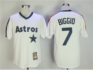 Houston Astros #7 Craig Biggio White Cooperstown Collection Throwbacks Jersey