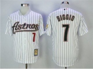 Houston Astros #7 Craig Biggio White Pinstripe Cooperstown Collection Jersey