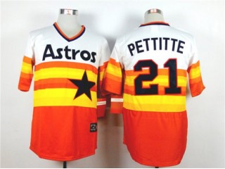 Houston Astros #21 Andy Pettitte Orange Cooperstown Collection Throwback Jersey