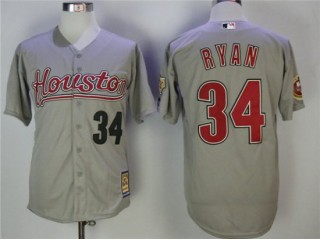 Houston Astros #34 Nolan Ryan Gray Cooperstown Collection Throwback Jersey