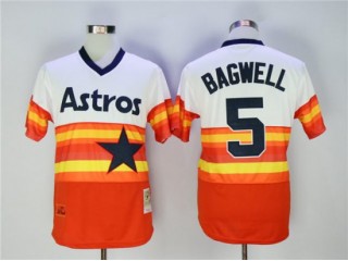 Houston Astros #5 Jeff Bagwell Orange Cooperstown Throwback Jersey