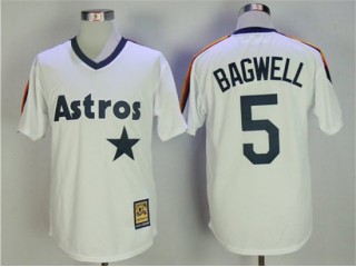 Houston Astros #5 Jeff Bagwell White Throwbacks Cooperstown Collection Jersey