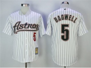 Houston Astros #5 Jeff Bagwell White Pinstripe Cooperstown Collection Jersey
