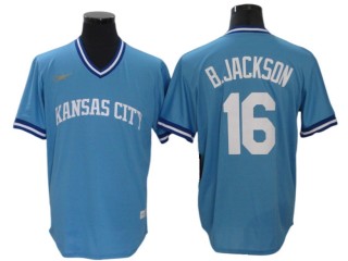 Kansas City Royals #16 Bo Jackson Light Blue Cooperstown Collection Jersey