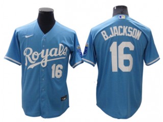 Kansas City Royals #16 Bo Jackson Light Blue Cool Base Jersey
