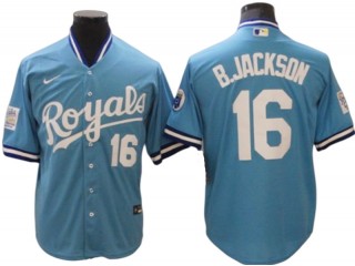 Kansas City Royals #16 Bo Jackson Light Blue Flex Base Player Jersey