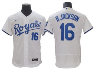 Kansas City Royals #16 Bo Jackson White Home Flex Base Jersey