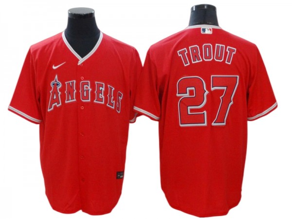 Los Angeles Angels #27 Mike Trout Red Alternate Cool Base Jersey