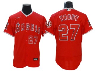 Los Angeles Angels #27 Mike Trout Red Alternate Flex Base Jersey