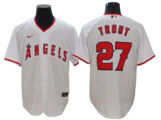 Los Angeles Angels #27 Mike Trout White Home Cool Base Jersey