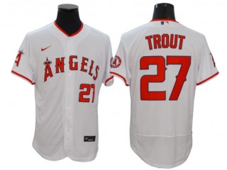 Los Angeles Angels #27 Mike Trout White Home Flex Base Jersey