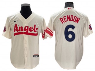 Los Angeles Angels #6 Anthony Rendon Cream 2022 City Connect Cool Base Jersey