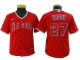 Youth Los Angeles Angels #27 Mike Trout Cool Base Jersey - Red/White/Cream