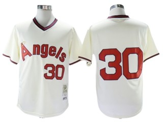 Los Angeles Angels #30 Nolan Ryan Cream 1973 Throwback Jersey