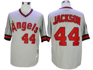 Los Angeles Angels #44 Reggie Jackson Gray Throwback Jersey