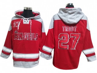 Los Angeles Angels #27 Mike Trout Red Pullover Hoodie
