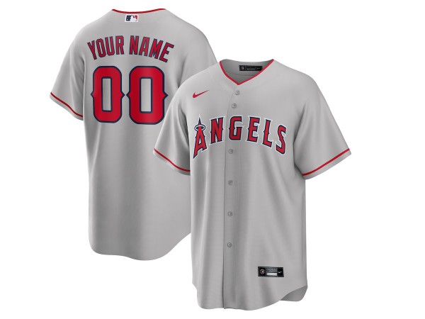 Custom Los Angeles Angels Cool Base Jersey - Red/White/Gray 