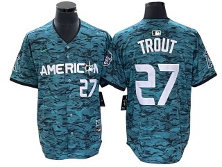 American League ##27 Mike Trout Teal 2023 MLB All-Star Game Limited Jersey