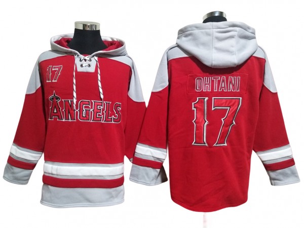 Los Angeles Angels #17 Shohei Ohtani Red Pullover Hoodie
