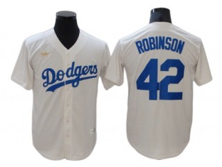 Los Angeles Dodgers #42 Jackie Robinson Cream Cooperstown Collection Cool Base Jersey