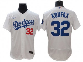 Los Angeles Dodgers #32 Sandy Koufax White Home Flex Base Jersey