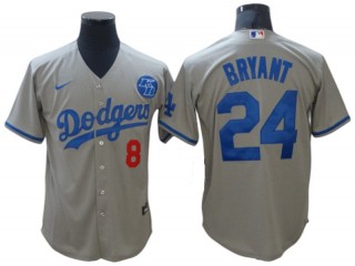 Los Angeles Dodgers #8/24 Kobe Bryant Cool Base Jersey - Royal/White/Gray/Black