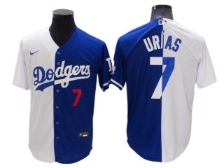 Los Angeles Dodgers #7 Julio Urias Royal/White Split Jersey