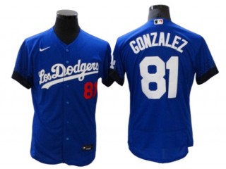 Los Angeles Dodgers #81 Victor Gonzalez Royal City Connect Flex Base Jersey