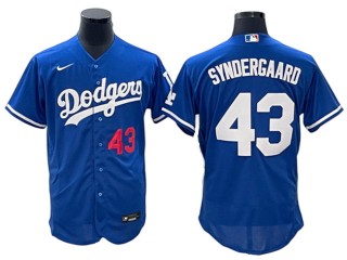 Los Angeles Dodgers #43 Noah Syndergaard Royal Alternate Flex Base Jersey