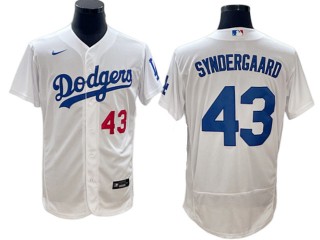 Los Angeles Dodgers #43 Noah Syndergaard White Home Flex Base Jersey
