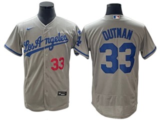 Los Angeles Dodgers #33 James Outman Gray Road Flex Base Jersey