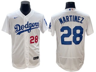 Los Angeles Dodgers #28 J.D. Martinez White Home Flex Base Jersey