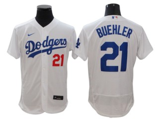 Los Angeles Dodgers #21 Walker Buehler White Home Flex Base Jersey