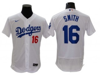 Los Angeles Dodgers #16 Will Smith White Home Flex Base Jersey