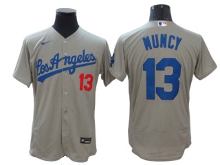 Los Angeles Dodgers #13 Max Muncy Gray Road Flex Base Jersey