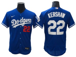Los Angeles Dodgers #22 Clayton Kershaw Royal Alternate Flex Base Jersey