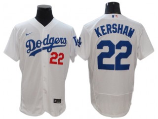 Los Angeles Dodgers #22 Clayton Kershaw White Home Flex Base Jersey