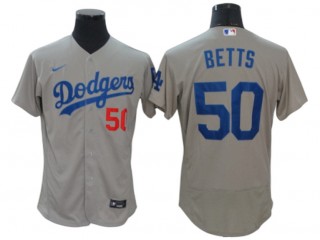 Los Angeles Dodgers #50 Mookie Betts Gray Alternate Flex Base Jersey